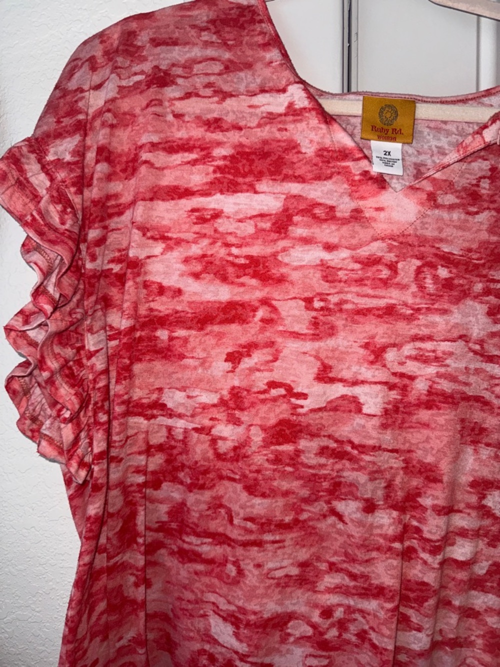 🌈 Ruby Rd. V-Neck Short Sleeve Top - Picture 2 of 4